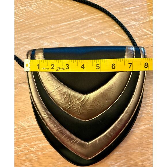 Givenchy Black Metallic Satin Leather Clutch Crossbody Bag Holiday Authentic - Picture 14 of 14